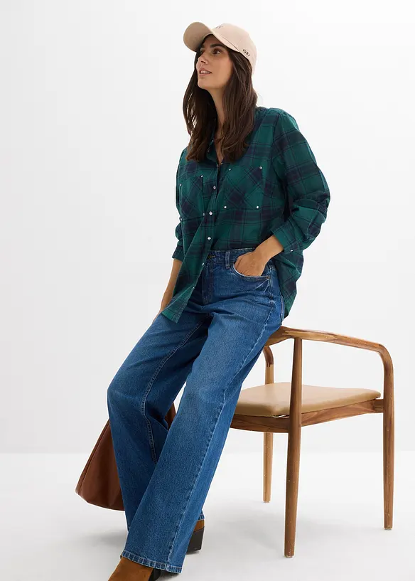 Loose straight jeans  mid waist, bonprix