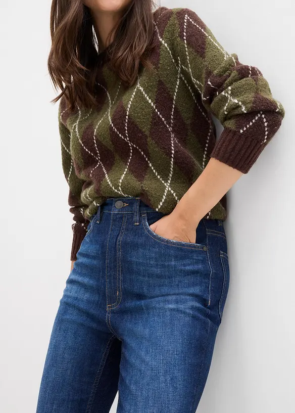 Skinny jeans high waist, cropped, bonprix