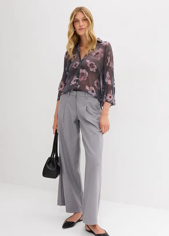 Oversized blouse van luchtige chiffon, bonprix