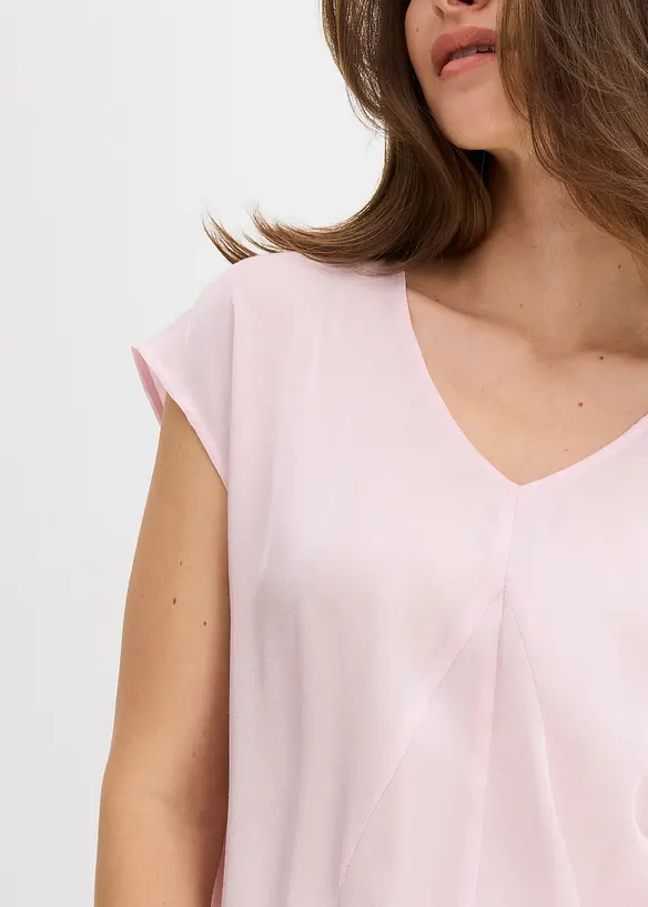 Blouse van satijn met korte mouwen, bonprix