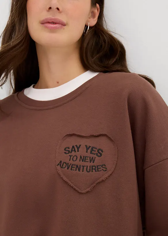 Oversized sweater in een zachte katoenmix, bonprix