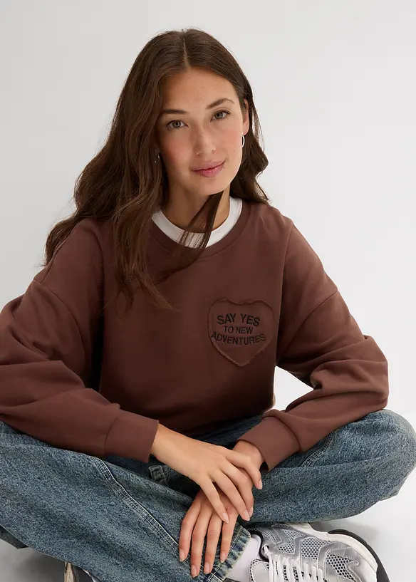 Oversized sweater in een zachte katoenmix, bonprix