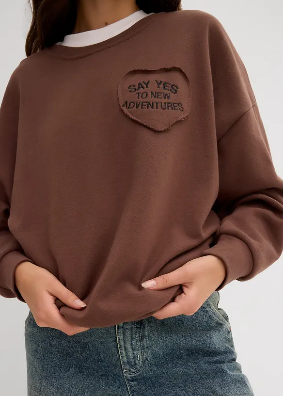 Oversized sweater in een zachte katoenmix, bonprix