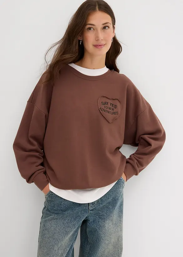 Oversized sweater in een zachte katoenmix, bonprix