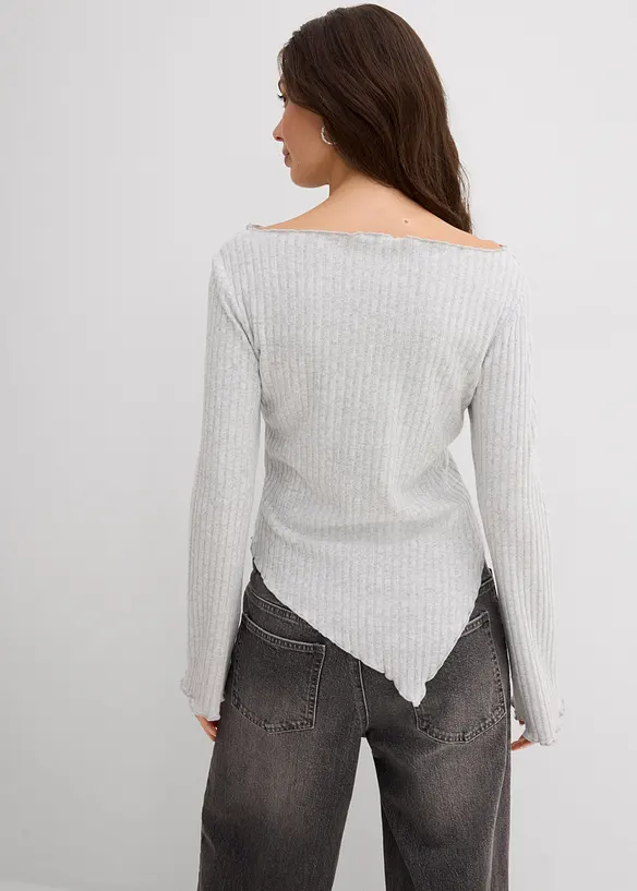 Geribd shirt in een zachte viscosemix, bonprix