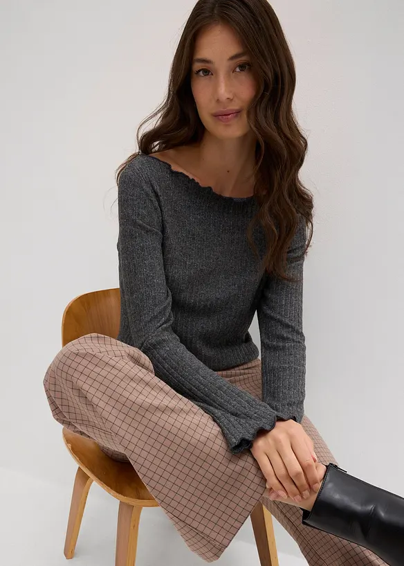 Geribd shirt in een zachte viscosemix, bonprix