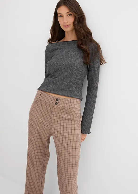 Flared broek met hoge taille, bonprix