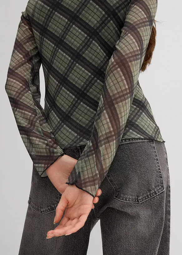 Longsleeve van fijne mesh, bonprix