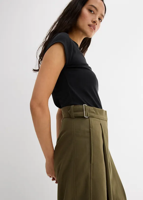 Broek in een viscosemix met gespen aan de zijkanten, bonprix