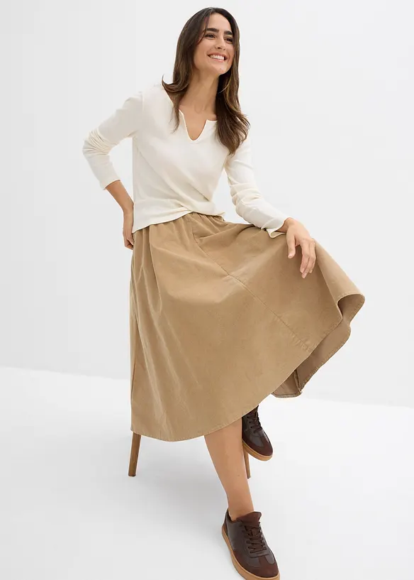 Corduroy rok van katoenmix, bonprix
