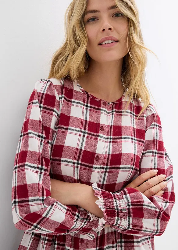 Midi jurk van flanel, bonprix