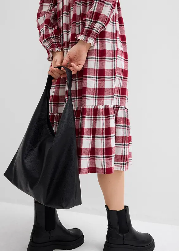 Midi jurk van flanel, bonprix