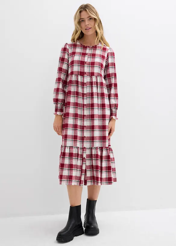 Midi jurk van flanel, bonprix