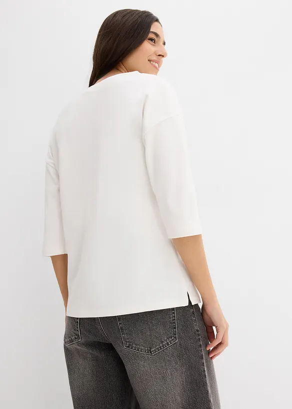Shirt met carmen-hals van katoen, bonprix