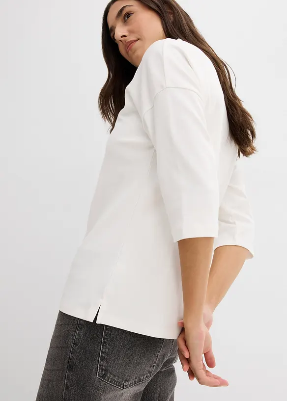 Shirt met carmen-hals van katoen, bonprix