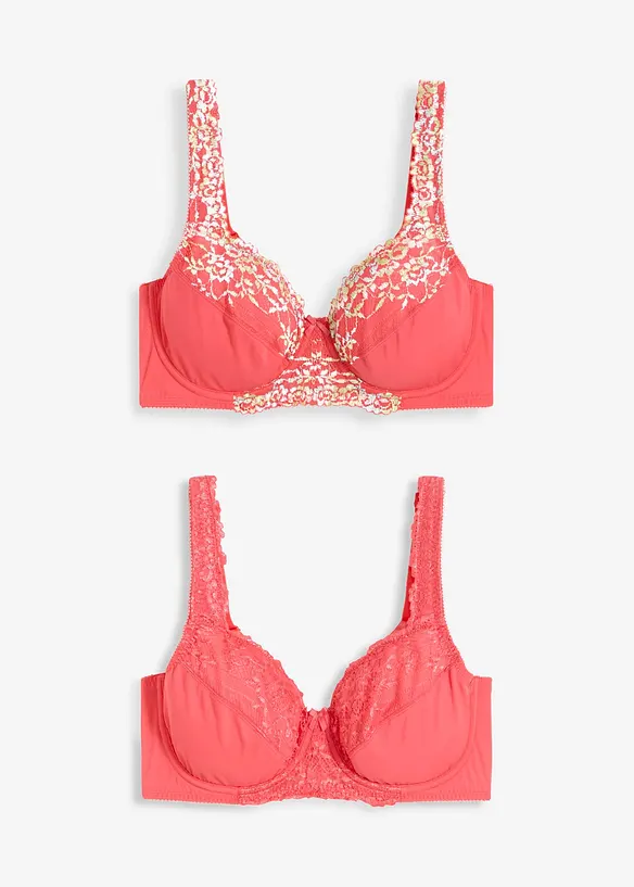 Beugel bh met sierlijk kant (set van 2), bonprix