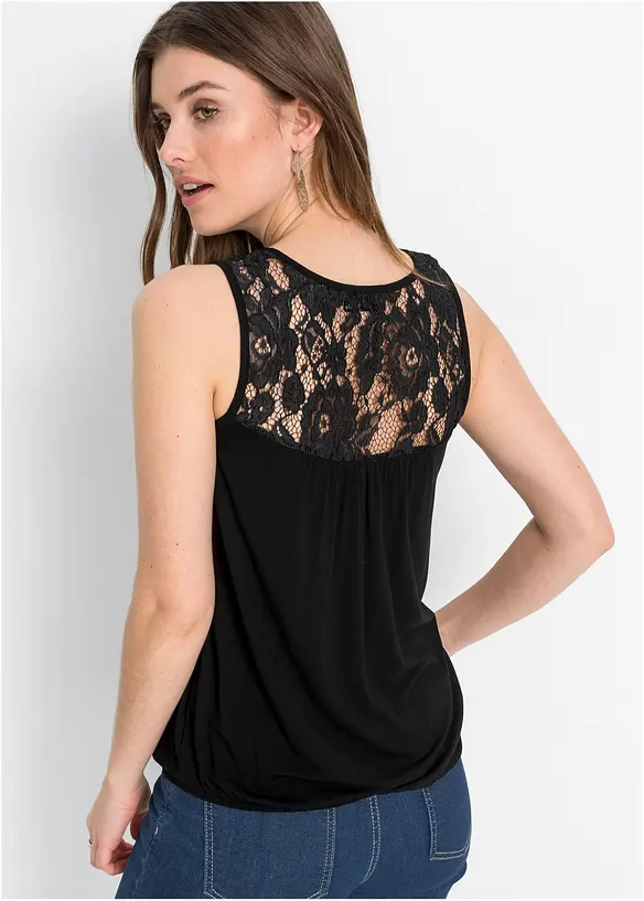Top met kant in een viscosemix, bonprix