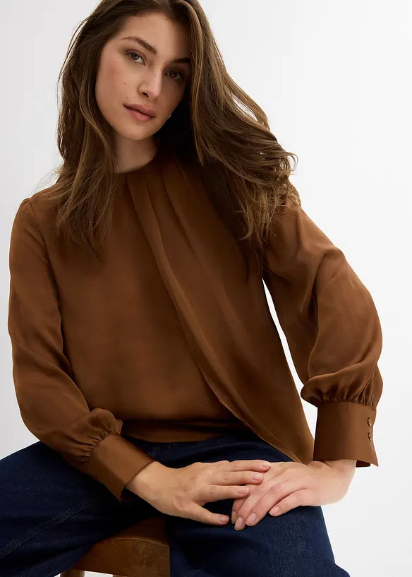Blouse van elegant satijn, bonprix