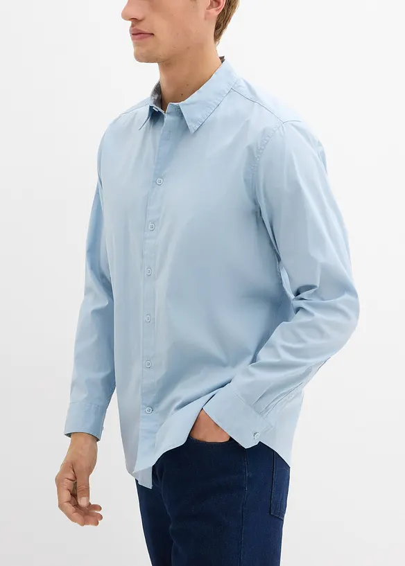 Stretch overhemd met lange mouwen, regular fit, bonprix