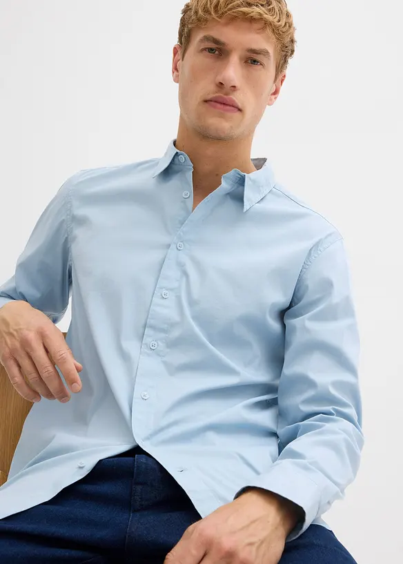 Stretch overhemd met lange mouwen, regular fit, bonprix