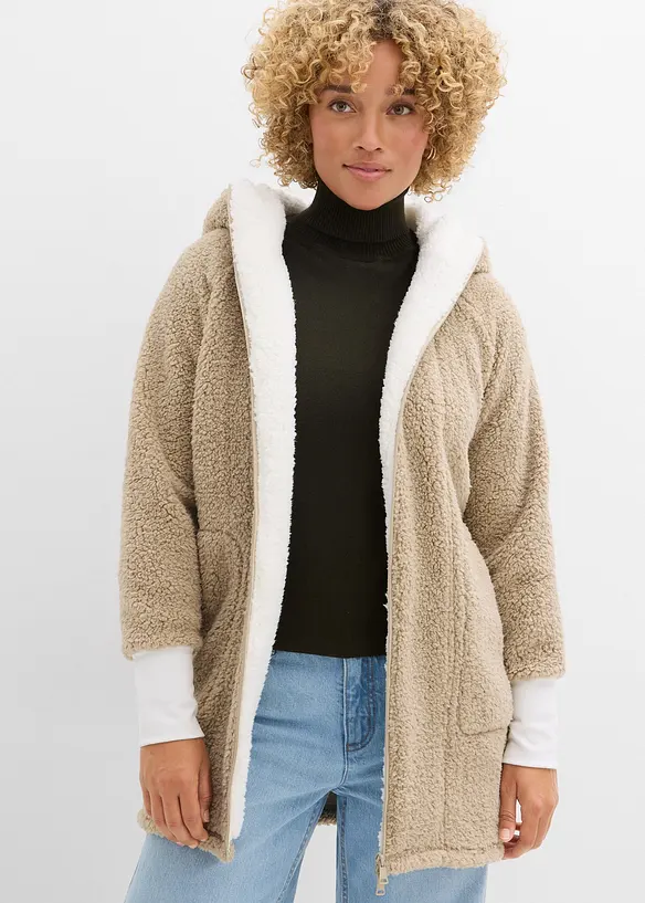 Teddy fleece vest, oversized, bonprix