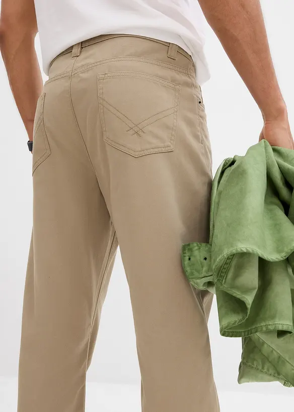 Regular fit twill broek van katoen, straight, bonprix