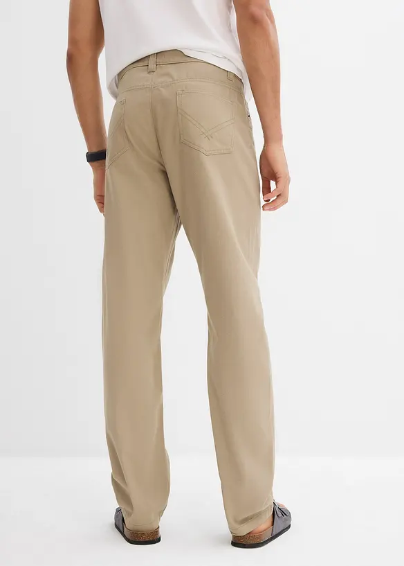 Regular fit twill broek van katoen, straight, bonprix