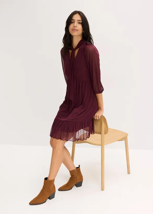 Jersey jurk van mesh, bonprix
