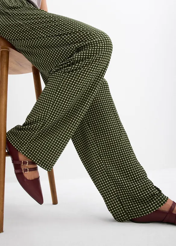 Jersey broek van gestructureerde crêpe, bonprix