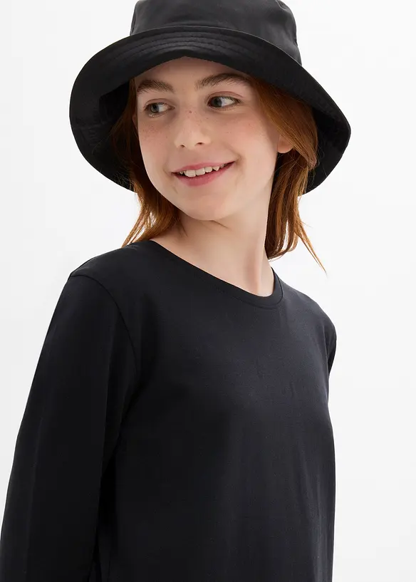 Jersey jurk in een elastische mix met biologisch katoen (set van 2), bonprix