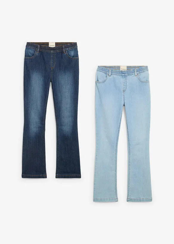 Instapjeans (set van 2), mid waist, bonprix