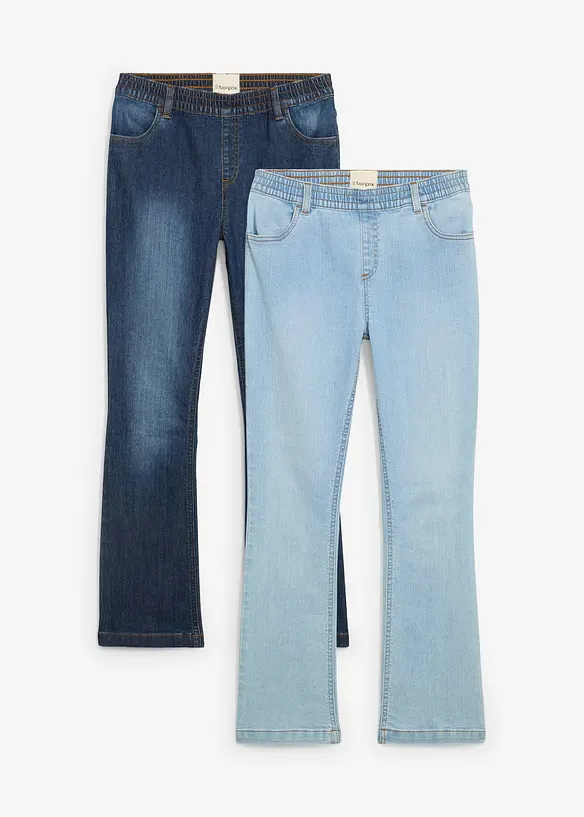 Instapjeans (set van 2), mid waist, bonprix