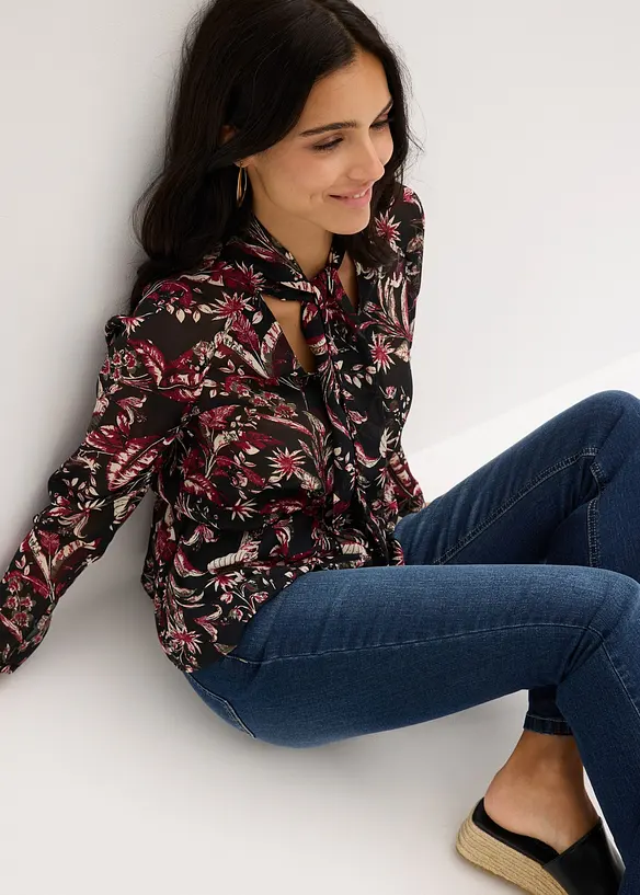Uitlopende blouse van chiffon, bonprix