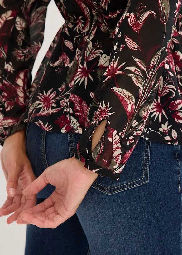 Uitlopende blouse van chiffon, bonprix