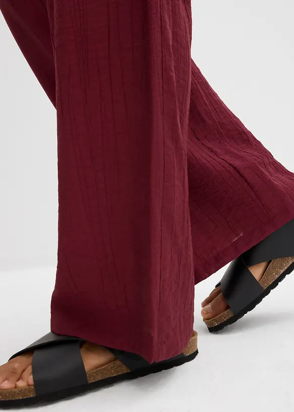 Slip-on broek van viscosemix met structuur, bonprix