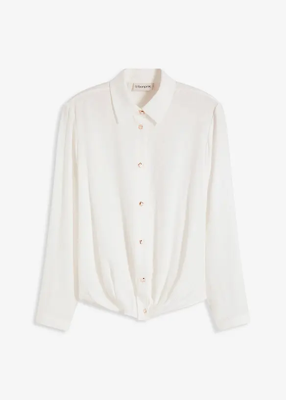 Blouse van gestructureerd materiaal met wikkeldetail, bonprix