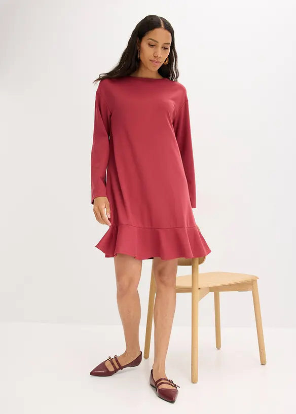 Korte jurk met volant van Punto di Roma, bonprix