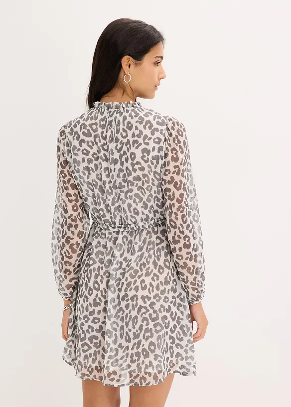 Gedessineerde jurk van chiffon, bonprix