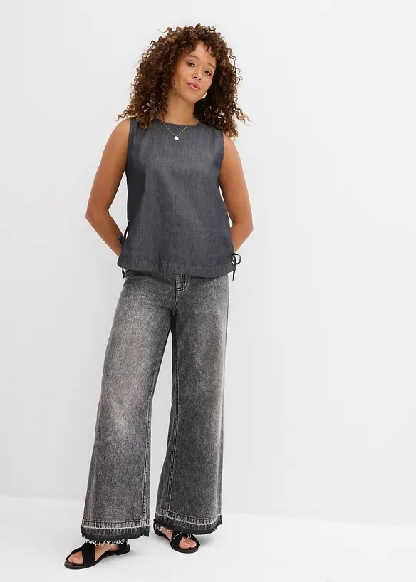 Wide leg jeans high waist, cropped, bonprix