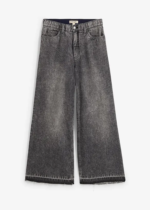 Wide leg jeans high waist, cropped, bonprix