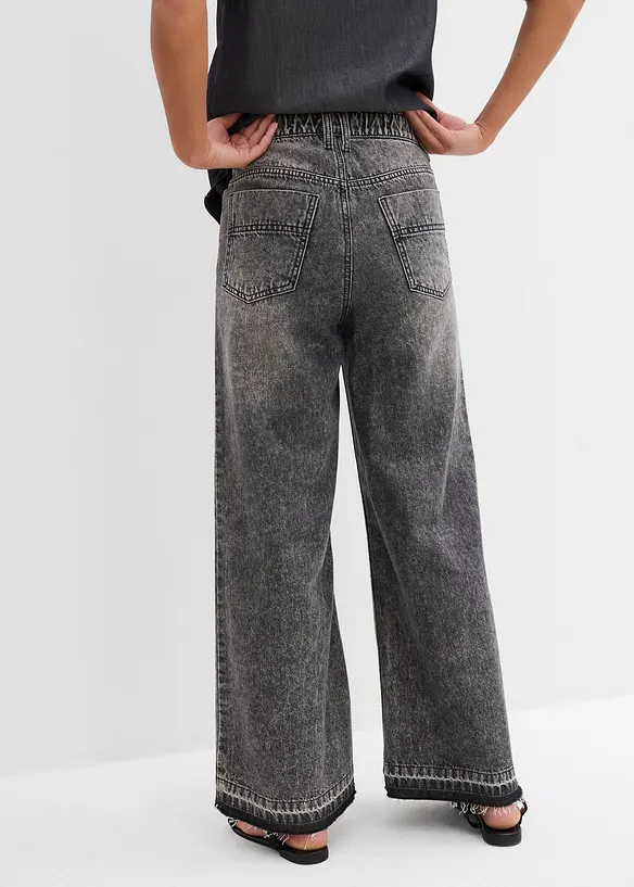 Wide leg jeans high waist, cropped, bonprix