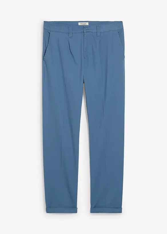 Bandplooibroek van katoenen twill, regular fit, straight, bonprix