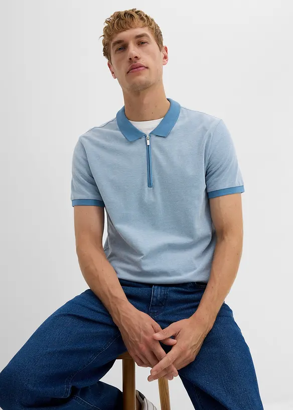 Piqué poloshirt met een rits, bonprix