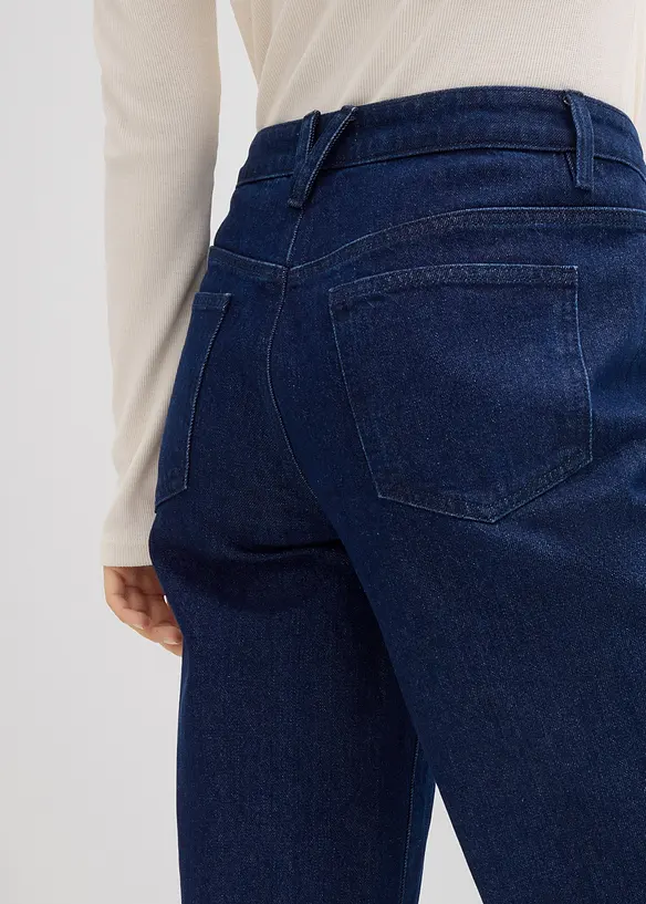 Wide leg jeans, mid waist, low stretch, full length, bonprix