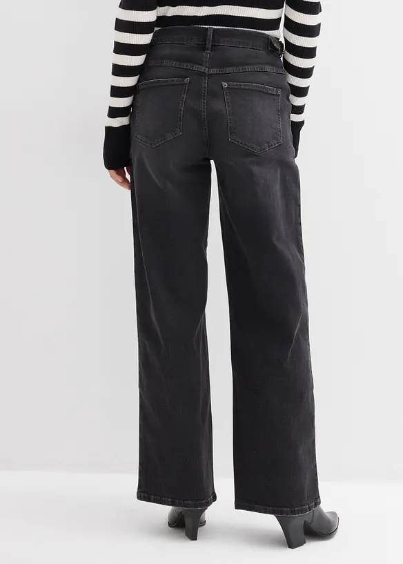 Wide leg jeans, mid waist, bonprix