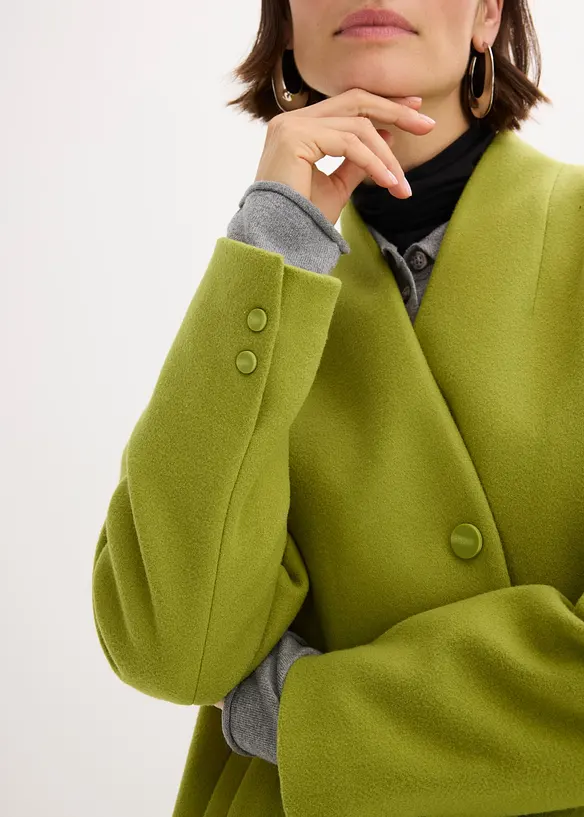 Korte coat in wollen look, bonprix