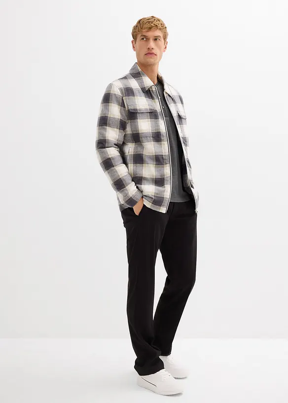 Henley shirt met korte mouwen in gewassen look van puur biologisch katoen, bonprix