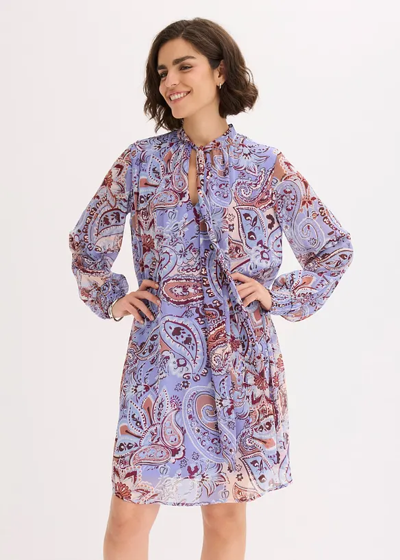 Chiffon tuniekjurk met een strik, bonprix