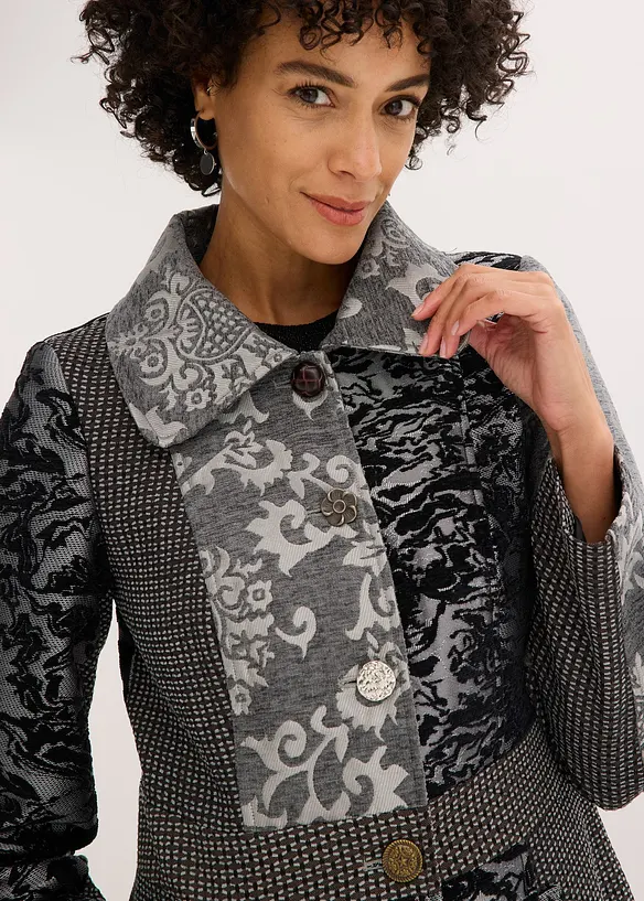 Korte jas met jacquard patroon, bonprix