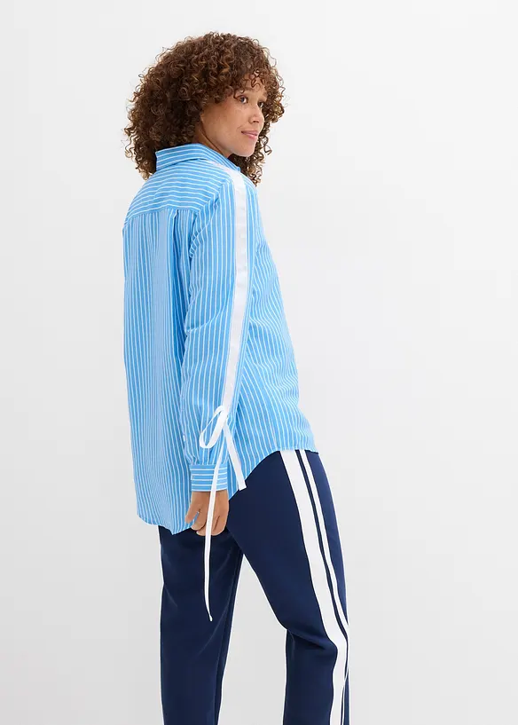 Oversized overhemdblouse van biologisch katoen, bonprix